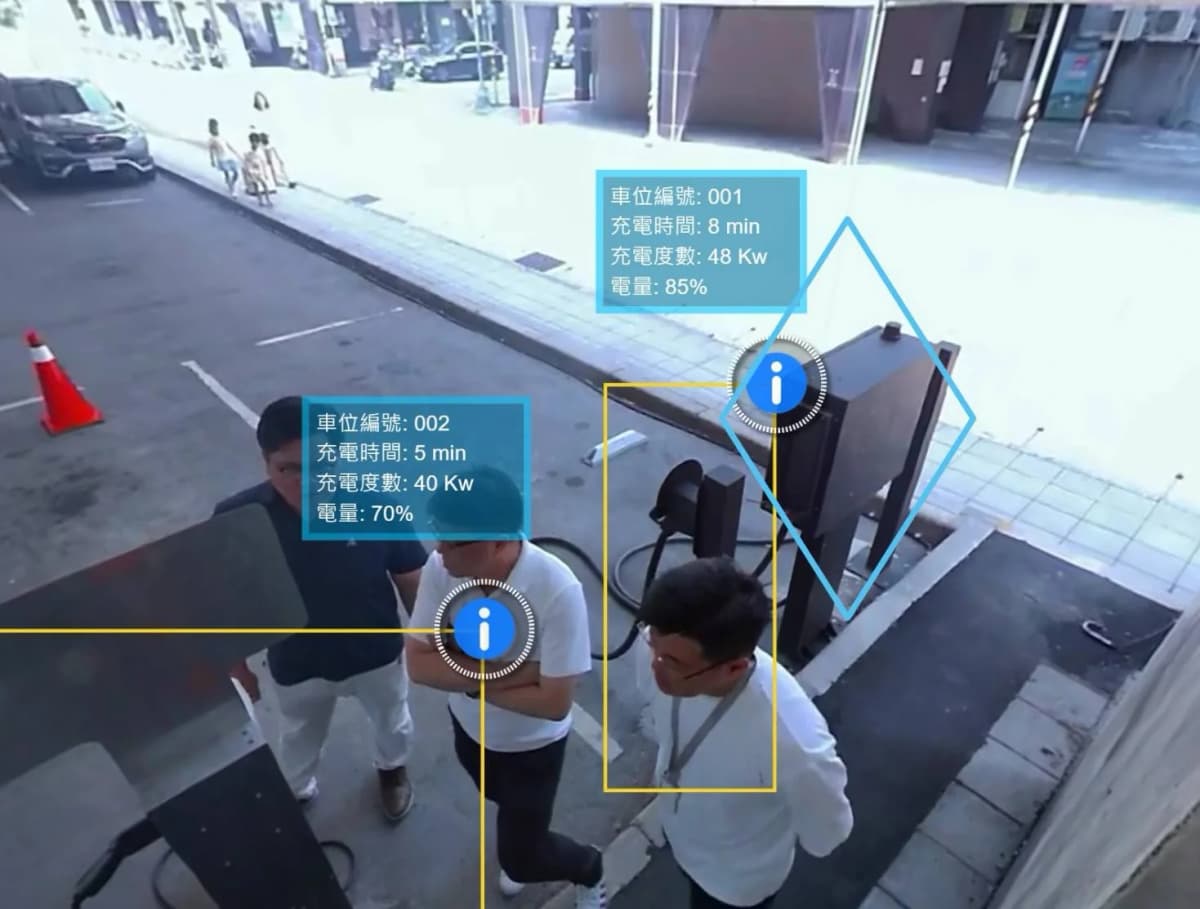 汐科停車場安裝充電樁跟AI360即時影像巡檢